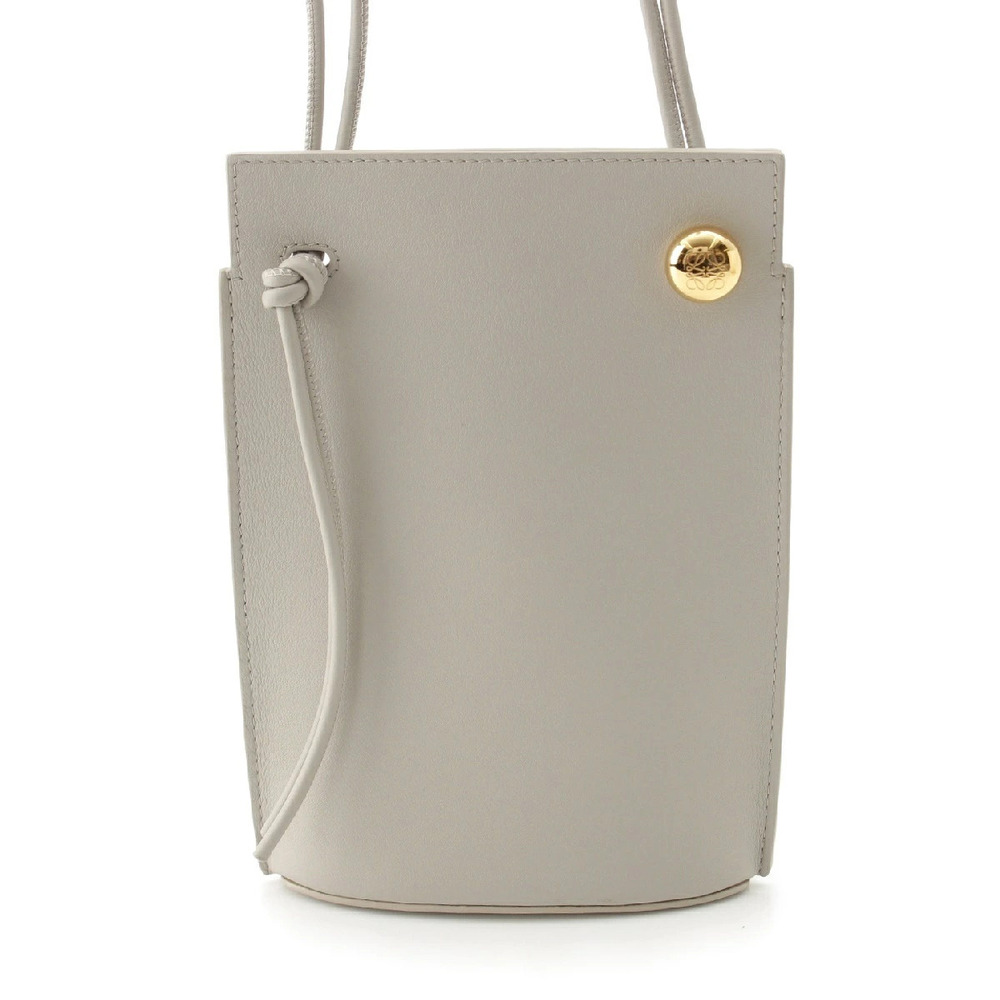 Loewe Leather Pebble Dice Pocket Shoulder Bag Gray